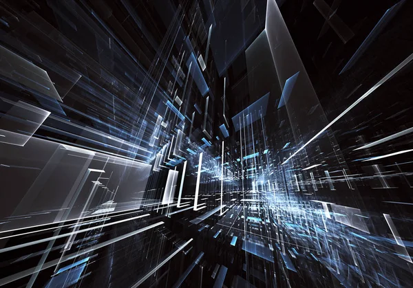 Bilgisayar soyut tehnology görüntü oluşturulur. Üç boyutlu fraktal doku