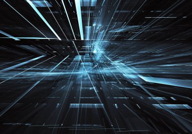 Bilgisayar soyut tehnology görüntü oluşturulur. Üç boyutlu fraktal doku