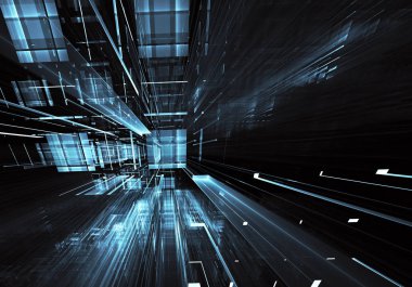 Bilgisayar soyut tehnology görüntü oluşturulur. Üç boyutlu fraktal doku