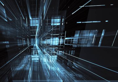 Bilgisayar soyut tehnology görüntü oluşturulur. Üç boyutlu fraktal doku