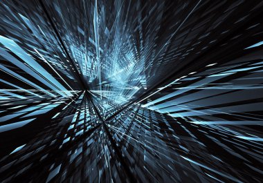 Bilgisayar soyut tehnology görüntü oluşturulur. Üç boyutlu fraktal doku