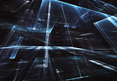 Bilgisayar soyut tehnology görüntü oluşturulur. Üç boyutlu fraktal doku