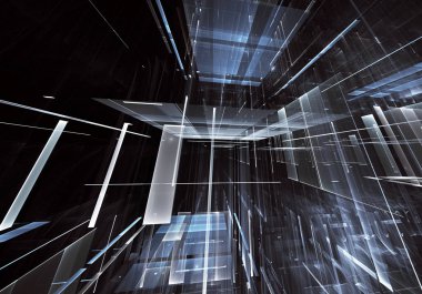 Bilgisayar soyut tehnology görüntü oluşturulur. Üç boyutlu 3d fraktal, doku