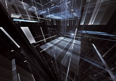 Bilgisayar soyut tehnology görüntü oluşturulur. Üç boyutlu 3d fraktal, doku