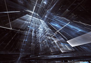 Bilgisayar soyut tehnology görüntü oluşturulur. Üç boyutlu 3d fraktal, doku