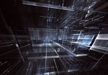 Bilgisayar soyut tehnology görüntü oluşturulur. Üç boyutlu 3d fraktal, doku