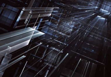 Bilgisayar soyut tehnology görüntü oluşturulur. Üç boyutlu 3d fraktal, doku