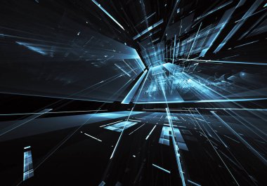 Bilgisayar soyut tehnology görüntü oluşturulur. Üç boyutlu 3d fraktal, doku