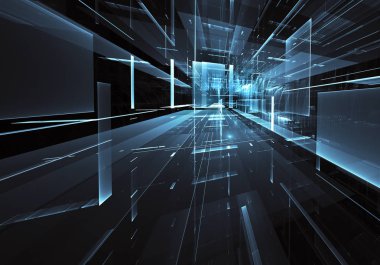 Bilgisayar soyut tehnology görüntü oluşturulur. Üç boyutlu 3d fraktal, doku