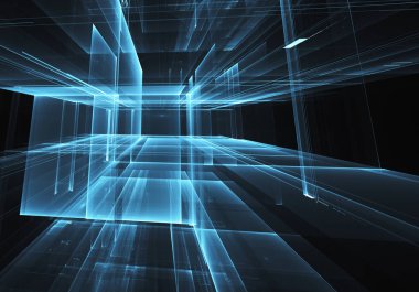 Bilgisayar soyut tehnology görüntü oluşturulur. Üç boyutlu 3d fraktal, doku