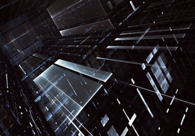 Bilgisayar soyut tehnology görüntü oluşturulur. Üç boyutlu 3d fraktal, doku