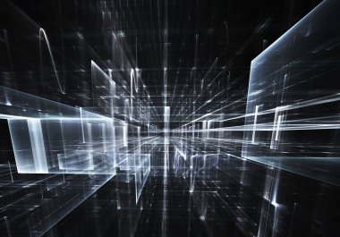 Bilgisayar soyut tehnology görüntü oluşturulur. Üç boyutlu 3d fraktal, doku