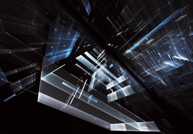 Bilgisayar soyut tehnology görüntü oluşturulur. Üç boyutlu 3d fraktal, doku