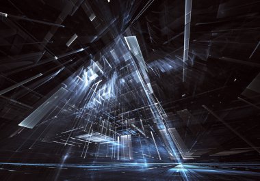 Bilgisayar soyut tehnology görüntü oluşturulur. Üç boyutlu 3d fraktal, doku