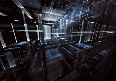 Bilgisayar soyut tehnology görüntü oluşturulur. Üç boyutlu 3d fraktal, doku