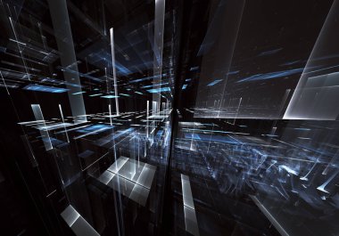 Bilgisayar soyut tehnology görüntü oluşturulur. Üç boyutlu 3d fraktal, doku