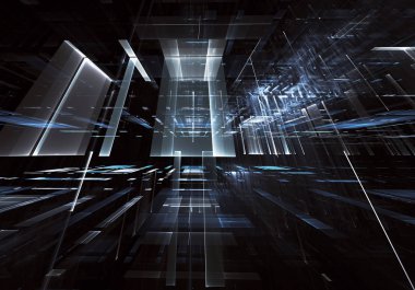 Bilgisayar soyut tehnology görüntü oluşturulur. Üç boyutlu 3d fraktal, doku