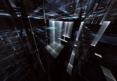 Bilgisayar soyut tehnology görüntü oluşturulur. Üç boyutlu 3d fraktal, doku