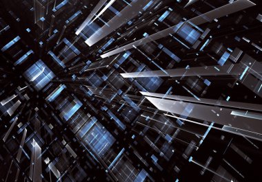 Bilgisayar soyut tehnology görüntü oluşturulur. Üç boyutlu 3d fraktal, doku