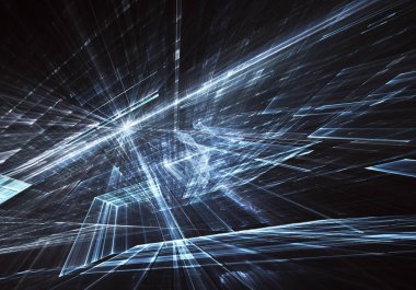 Bilgisayar soyut tehnology görüntü oluşturulur. Üç boyutlu 3d fraktal, doku