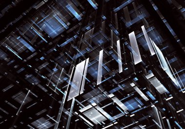 Bilgisayar soyut tehnology görüntü oluşturulur. Üç boyutlu 3d fraktal, doku