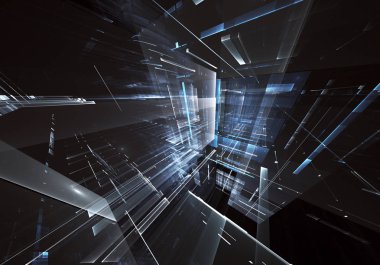 Bilgisayar soyut tehnology görüntü oluşturulur. Üç boyutlu 3d fraktal, doku