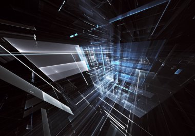 Bilgisayar soyut tehnology görüntü oluşturulur. Üç boyutlu 3d fraktal, doku