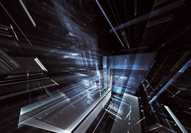 Bilgisayar soyut tehnology görüntü oluşturulur. Üç boyutlu 3d fraktal, doku