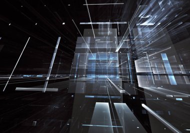 Bilgisayar soyut tehnology görüntü oluşturulur. Üç boyutlu 3d fraktal, doku