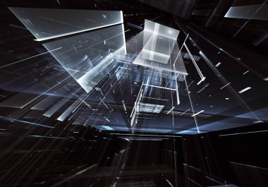 Bilgisayar soyut tehnology görüntü oluşturulur. Üç boyutlu 3d fraktal, doku