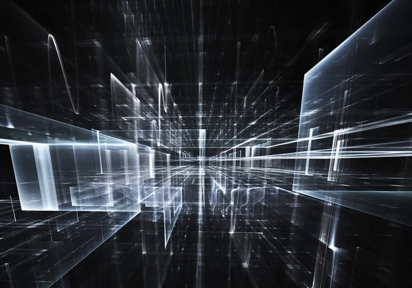 Bilgisayar soyut tehnology görüntü oluşturulur. Üç boyutlu 3d fraktal, doku