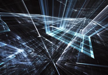 Bilgisayar soyut tehnology görüntü oluşturulur. Üç boyutlu 3d fraktal, doku