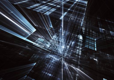 Bilgisayar soyut tehnology görüntü oluşturulur. Üç boyutlu 3d fraktal, doku