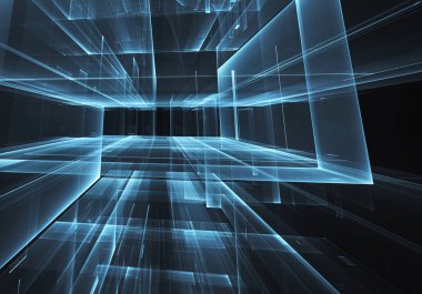 Bilgisayar soyut tehnology görüntü oluşturulur. Üç boyutlu 3d fraktal, doku