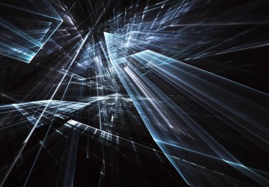 Bilgisayar soyut tehnology görüntü oluşturulur. Üç boyutlu 3d fraktal, doku