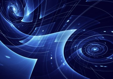 Bilgisayar soyut tehnology görüntü oluşturulur. Üç boyutlu 3d fraktal, doku