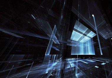 Bilgisayar soyut tehnology görüntü oluşturulur. Üç boyutlu 3d fraktal, doku