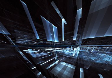 Bilgisayar soyut tehnology görüntü oluşturulur. Üç boyutlu 3d fraktal, doku