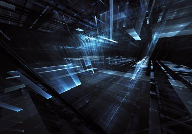 Bilgisayar soyut tehnology görüntü oluşturulur. Üç boyutlu 3d fraktal, doku