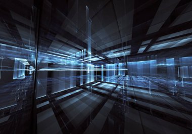 Bilgisayar soyut tehnology görüntü oluşturulur. Üç boyutlu 3d fraktal, doku