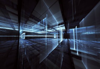 Bilgisayar soyut tehnology görüntü oluşturulur. Üç boyutlu 3d fraktal, doku