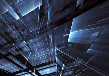 Bilgisayar soyut tehnology görüntü oluşturulur. Üç boyutlu 3d fraktal, doku