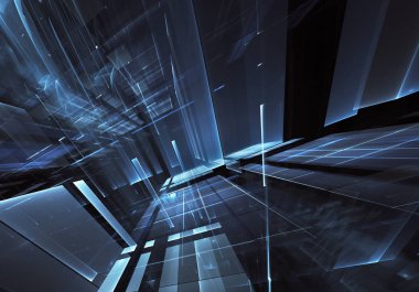 Bilgisayar soyut tehnology görüntü oluşturulur. Üç boyutlu 3d fraktal, doku