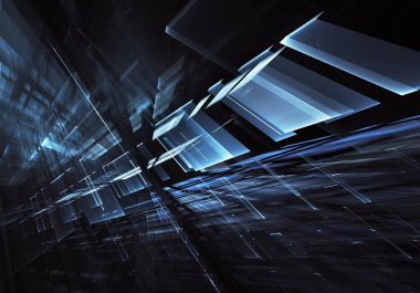 Bilgisayar soyut tehnology görüntü oluşturulur. Üç boyutlu 3d fraktal, doku