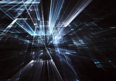 Bilgisayar soyut tehnology görüntü oluşturulur. Üç boyutlu 3d fraktal, doku