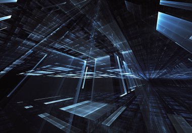 Bilgisayar soyut tehnology görüntü oluşturulur. Üç boyutlu 3d fraktal, doku