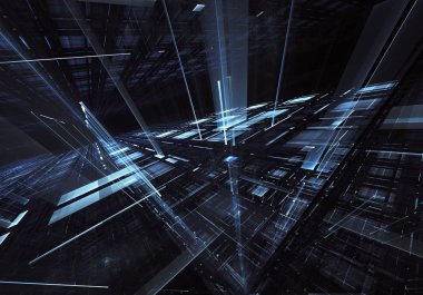 Bilgisayar soyut tehnology görüntü oluşturulur. Üç boyutlu 3d fraktal, doku