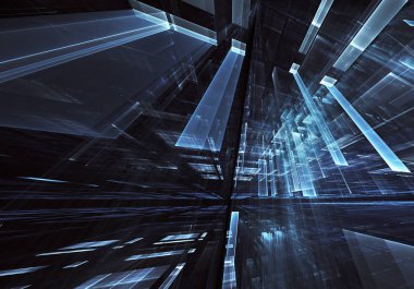 Bilgisayar soyut tehnology görüntü oluşturulur. Üç boyutlu 3d fraktal, doku