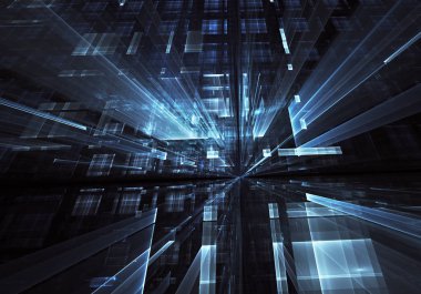 Bilgisayar soyut tehnology görüntü oluşturulur. Üç boyutlu 3d fraktal, doku