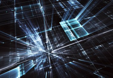 Bilgisayar soyut tehnology görüntü oluşturulur. Üç boyutlu 3d fraktal, doku